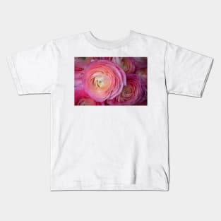 Pink Italian Ranunculus Kids T-Shirt